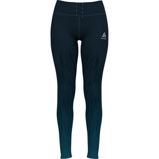 Zeroweight Print Lauftights Damen blue wing teal
