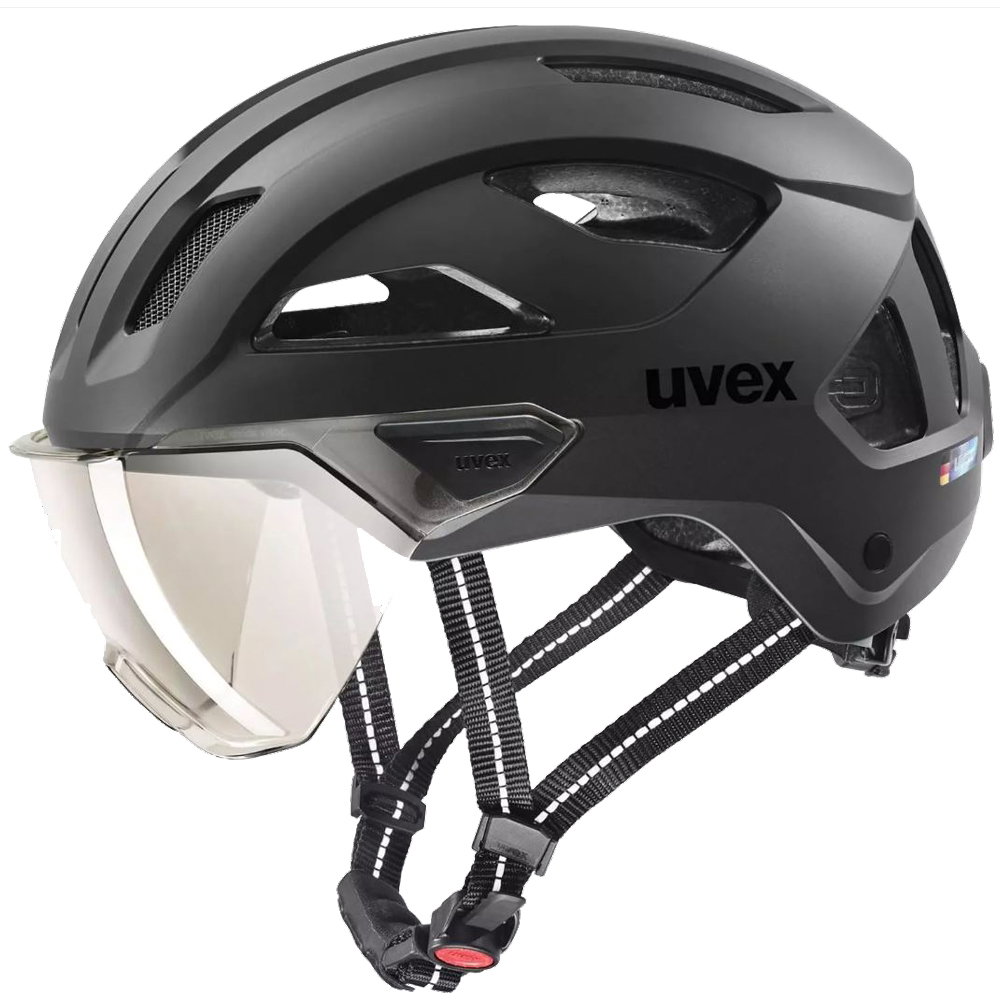UVEX バイザーヘルメット Size 59-61 Uvex - Stride Visor Bike Helmet black matt at Sport Bittl Shop