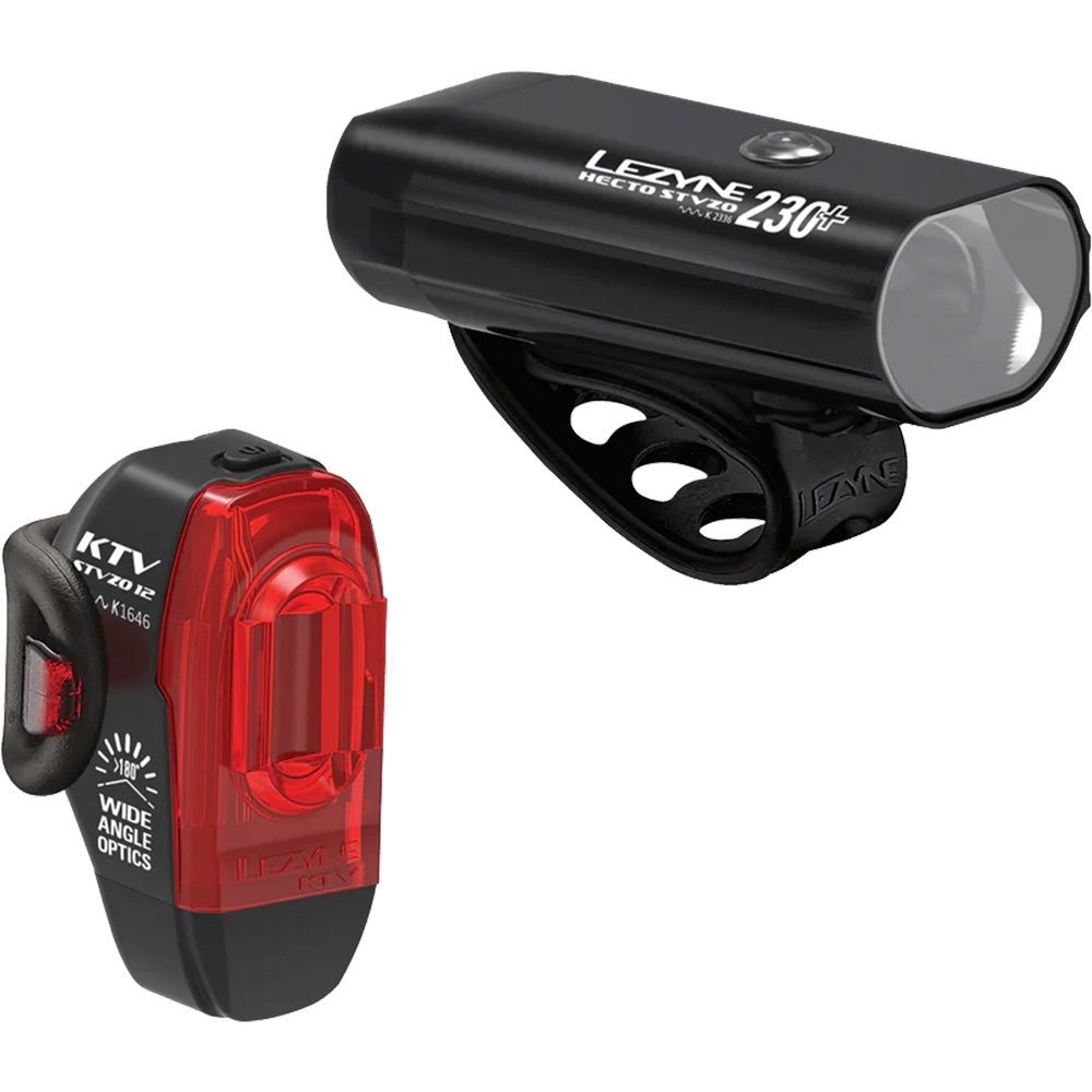 Lezyne - Hecto 230+ Frontlicht & KTV St Rücklicht Beleuchtungsset schwarz