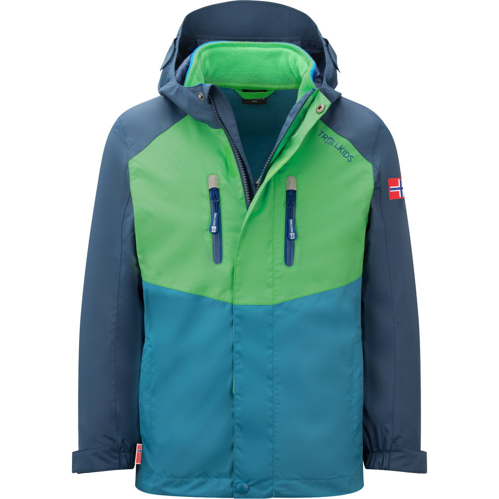 Trollkids - Bryggen 3in1 Doppeljacke Kinder fresh green