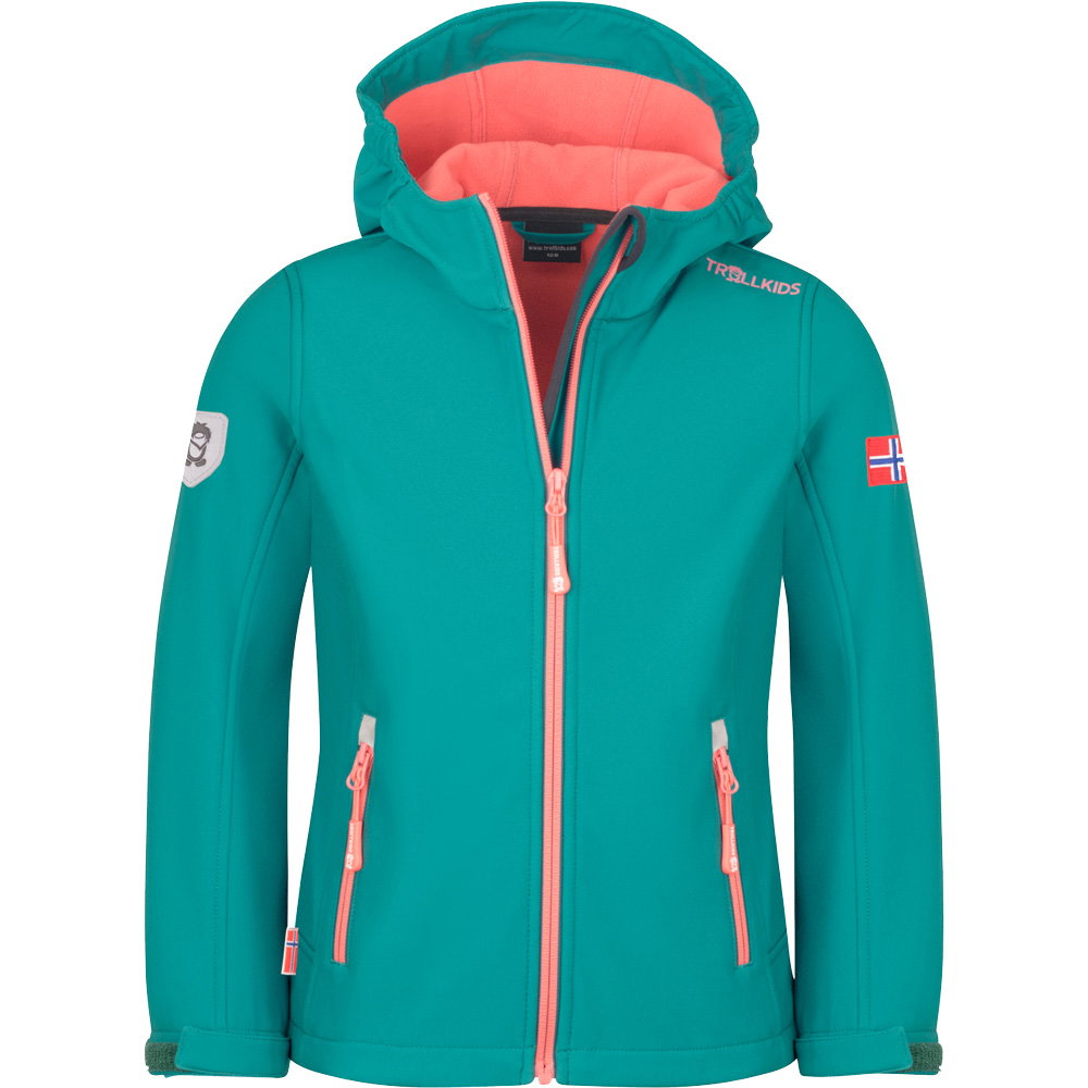 Trollkids - Trollfjord Softshelljacke Mädchen ocean green