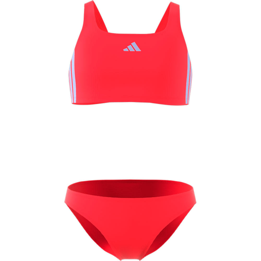 adidas - 3-Streifen V-Back Bikini Kinder semi lucid red