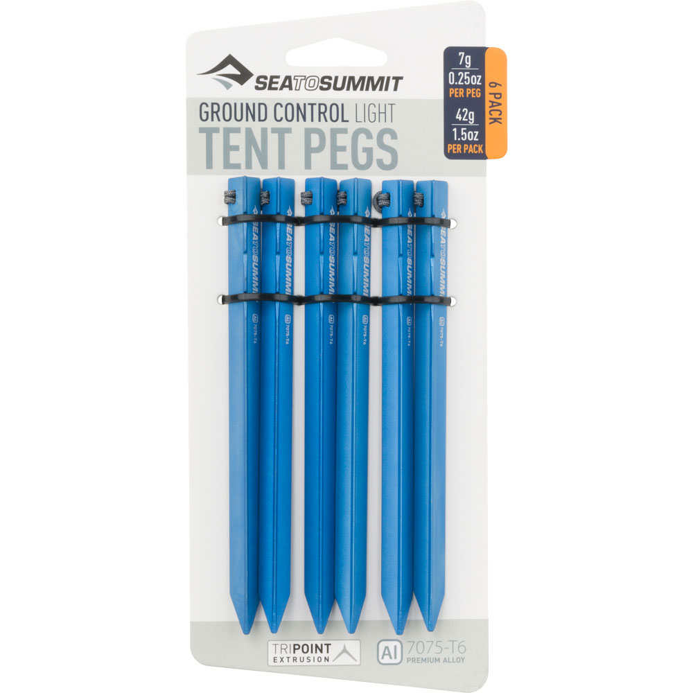Sea to Summit - Ground Control Light Zeltheringe (6er Pack) blau