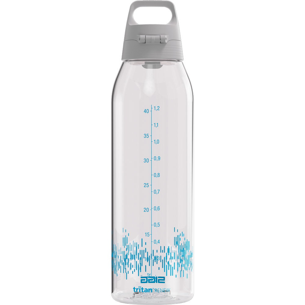 Aqua Glasflaschen 1 Liter - 2 Stück Set - Mit Kunststoffdeckel, Spülmaschinengeeignet