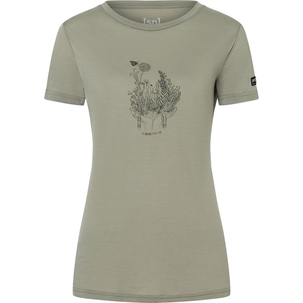 super.natural - Flowerhands T-Shirt Damen dried sage