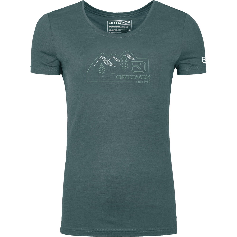ORTOVOX - 150 Cool Vintage Badge T-Shirt Damen dark arctic grey