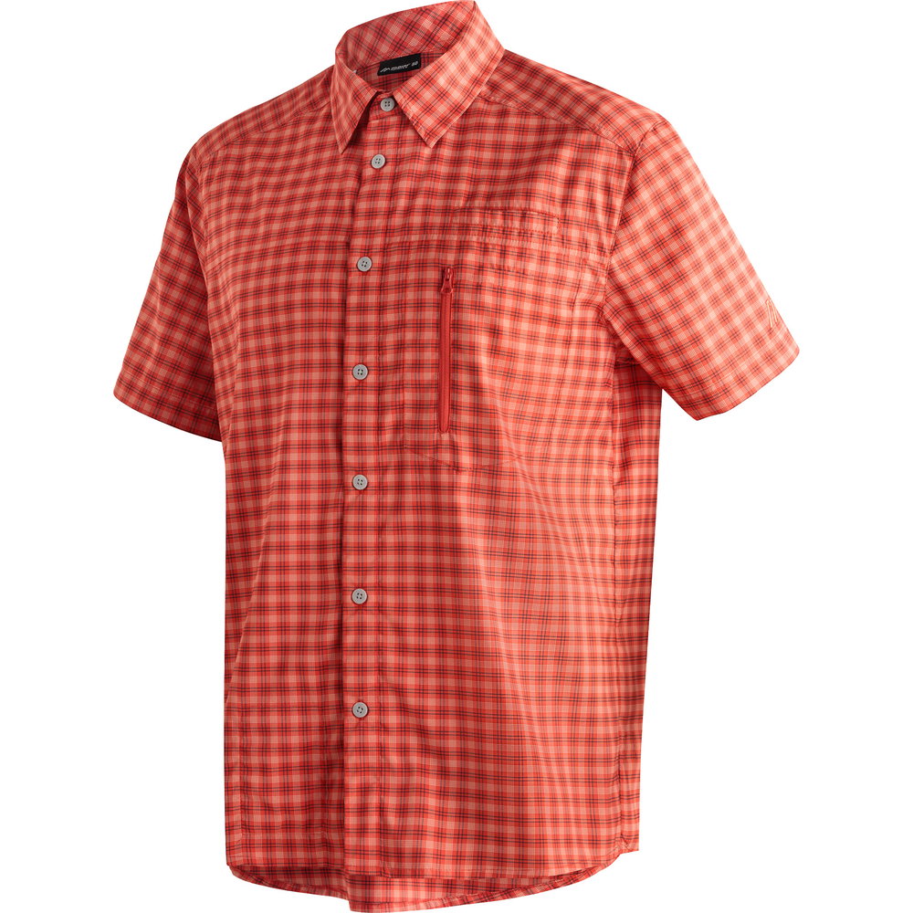 Maier Sports - Mats Kurzarmhemd Herren orange check