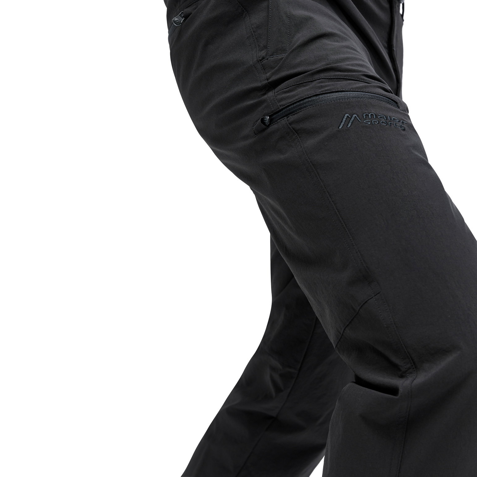 Maier Sports Nil Stretch Trousers - Gentlemen Grey/Black Outdoor Pants With Zip Pockets (Size 50)