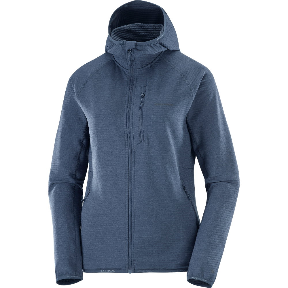 Salomon - Essential Lightwarm Fleece Hoodie Damen blue nights