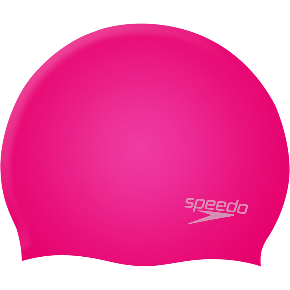 Speedo - Plain Moulded Silicone Junior Badekappe Kinder cherry pink