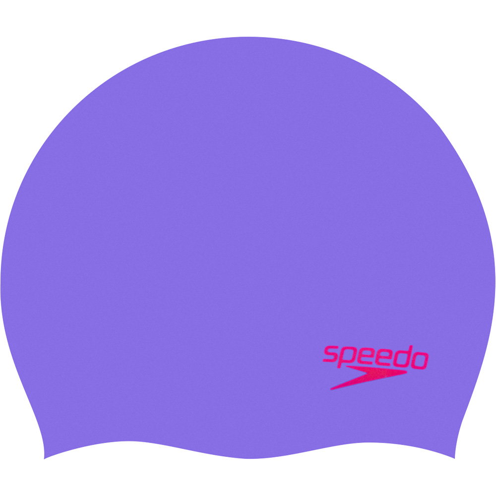 Speedo - Plain Moulded Silicone Junior Badekappe Kinder lila