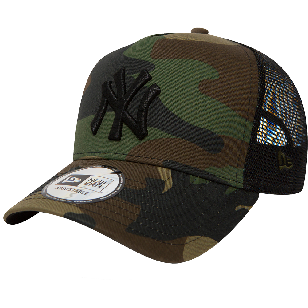 New Era - Camo 9FORTY® A-Frame Trucker Cap new york yankees green med