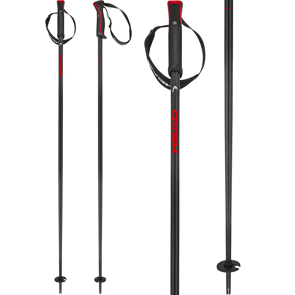 Head - Frontside Alpin Skistöcke black red