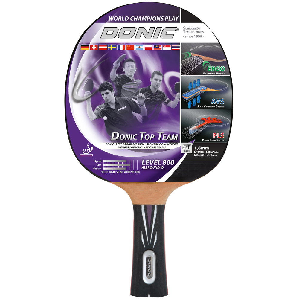 Donic Schildkröt - Top Team Level 800 Tischtennisschläger schwarz