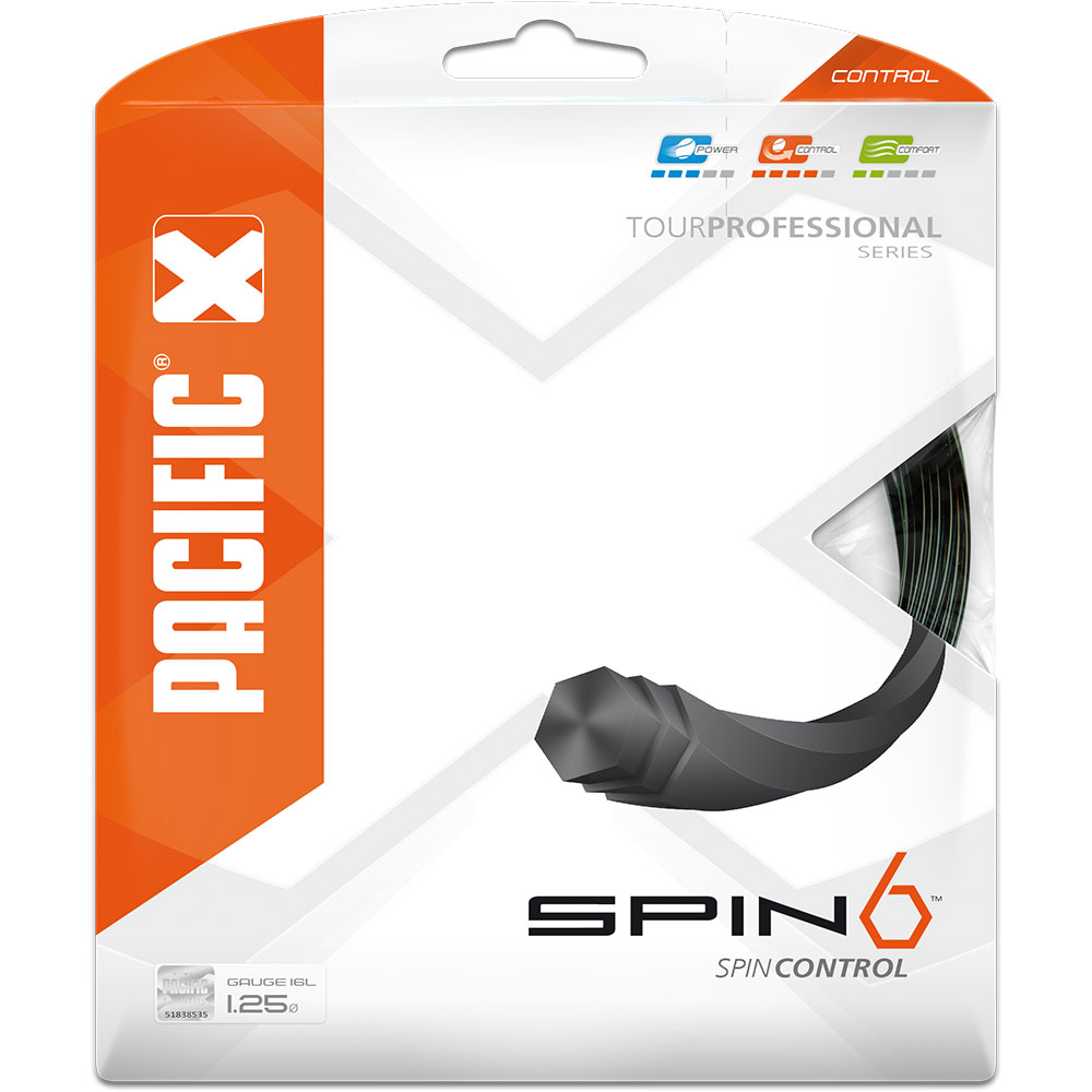 Pacific - Spin 6 1,25mm/16L 12,2m Tennissaite schwarz