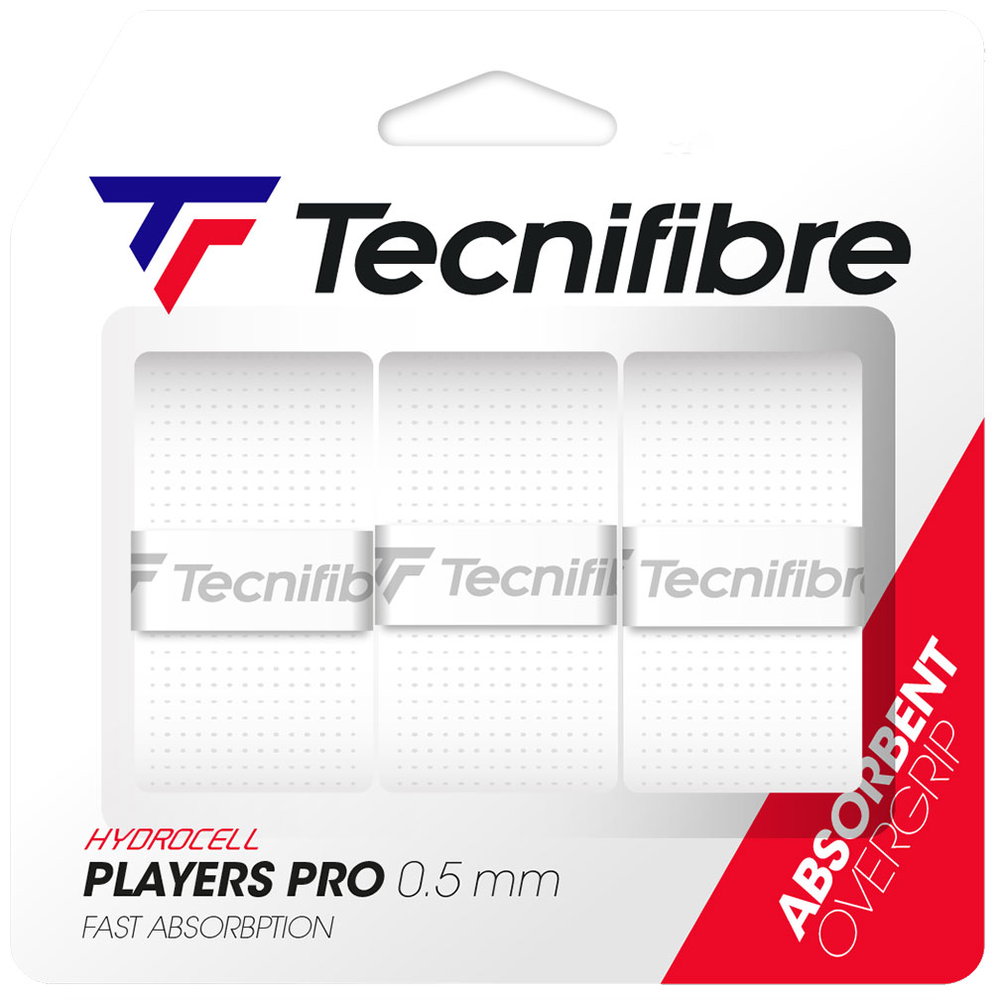 Tecnifibre - Pro Players Griffband 3er Pack weiß