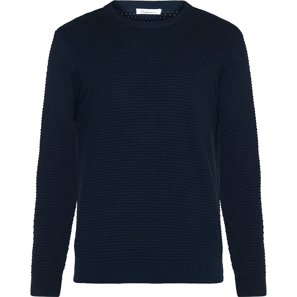 KnowledgeCotton Apparel - VAGN Regular Bubble Knit Strickpullover Herren total eclipse