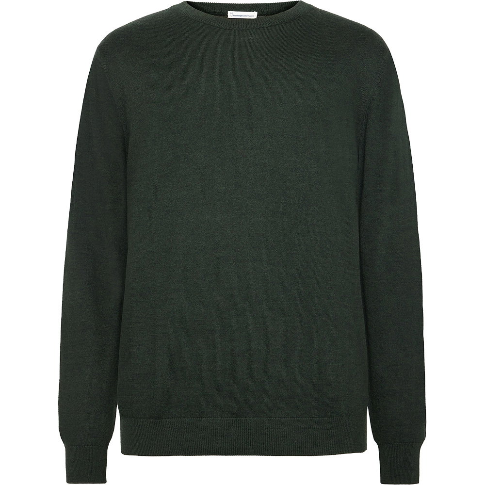 KnowledgeCotton Apparel - Regular Merino Knit Strickpullover forrest night