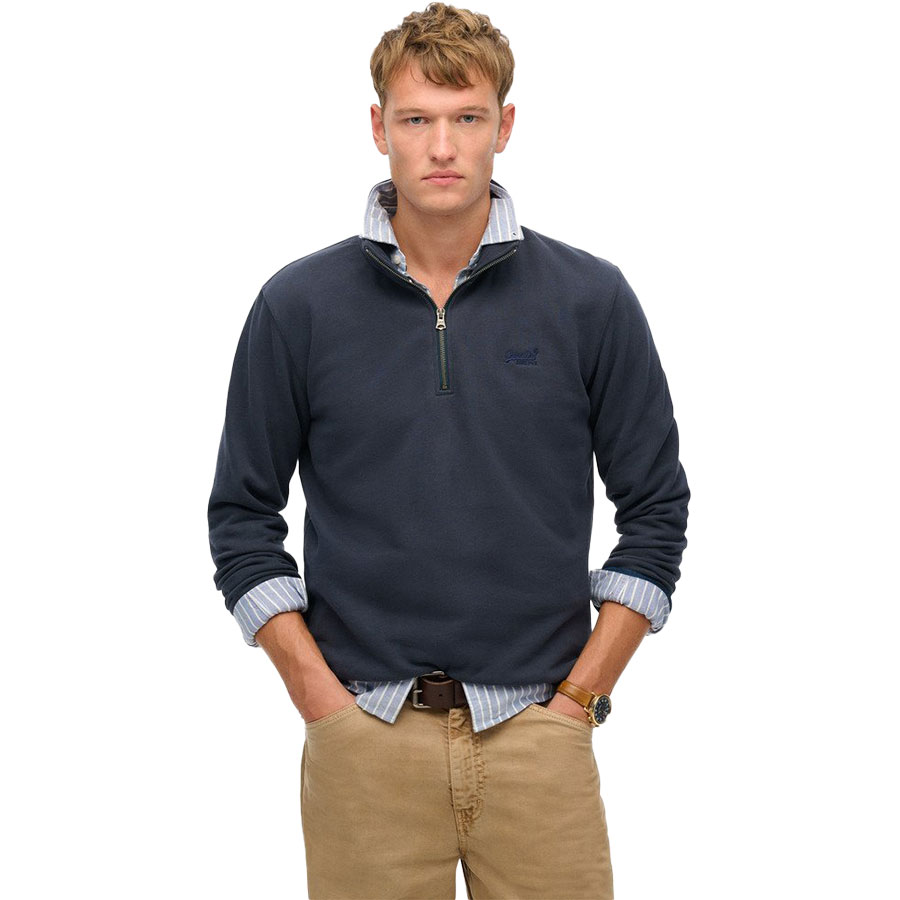 Superdry - Essential Logo Henley Sweatshirt Herren bradley navy