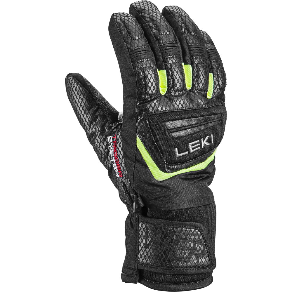 LEKI - WCR Team 3D Junior Skihandschuhe Kinder black ice lemon