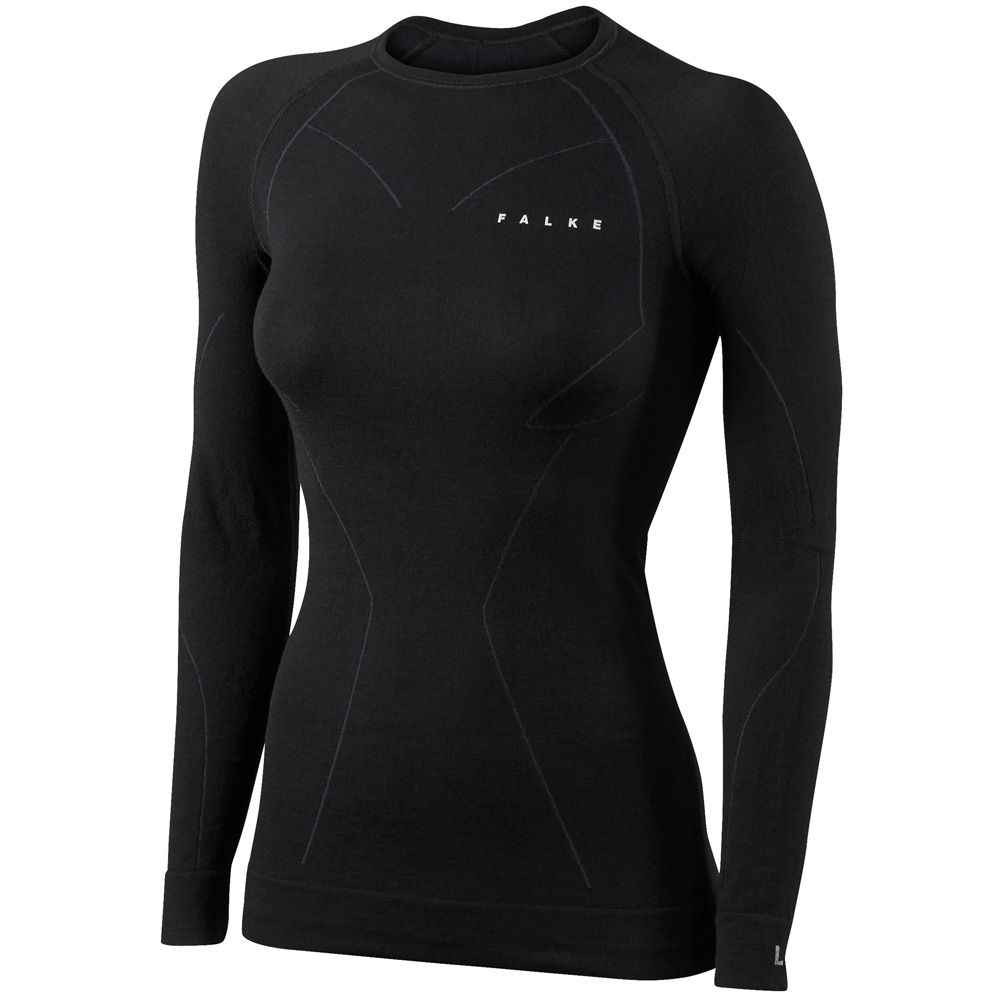 Falke - Merinowolle Longsleeve Damen schwarz