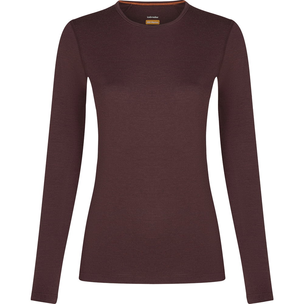Icebreaker - 200 Oasis Crewe Longsleeve Damen java