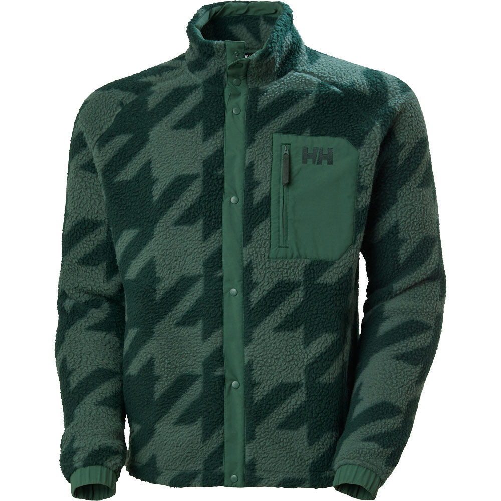 Helly Hansen - Panorama Printed Pile Snap Fleecejacke Herren jungle green