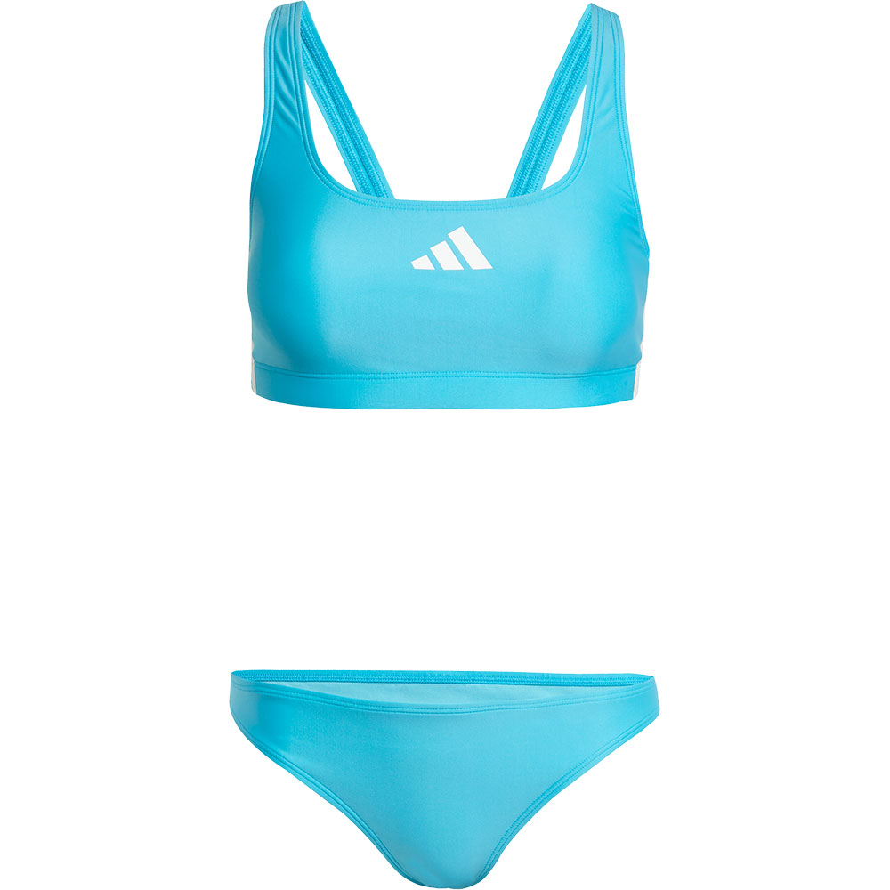 adidas - 3-Streifen V-Back Bikini Damen lucid cyan
