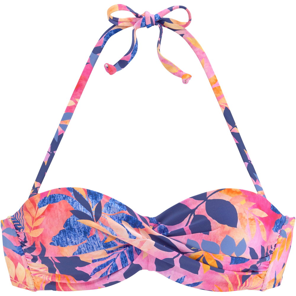 Lascana - Bügel-Bandeau-Top Damen blumendruck pink