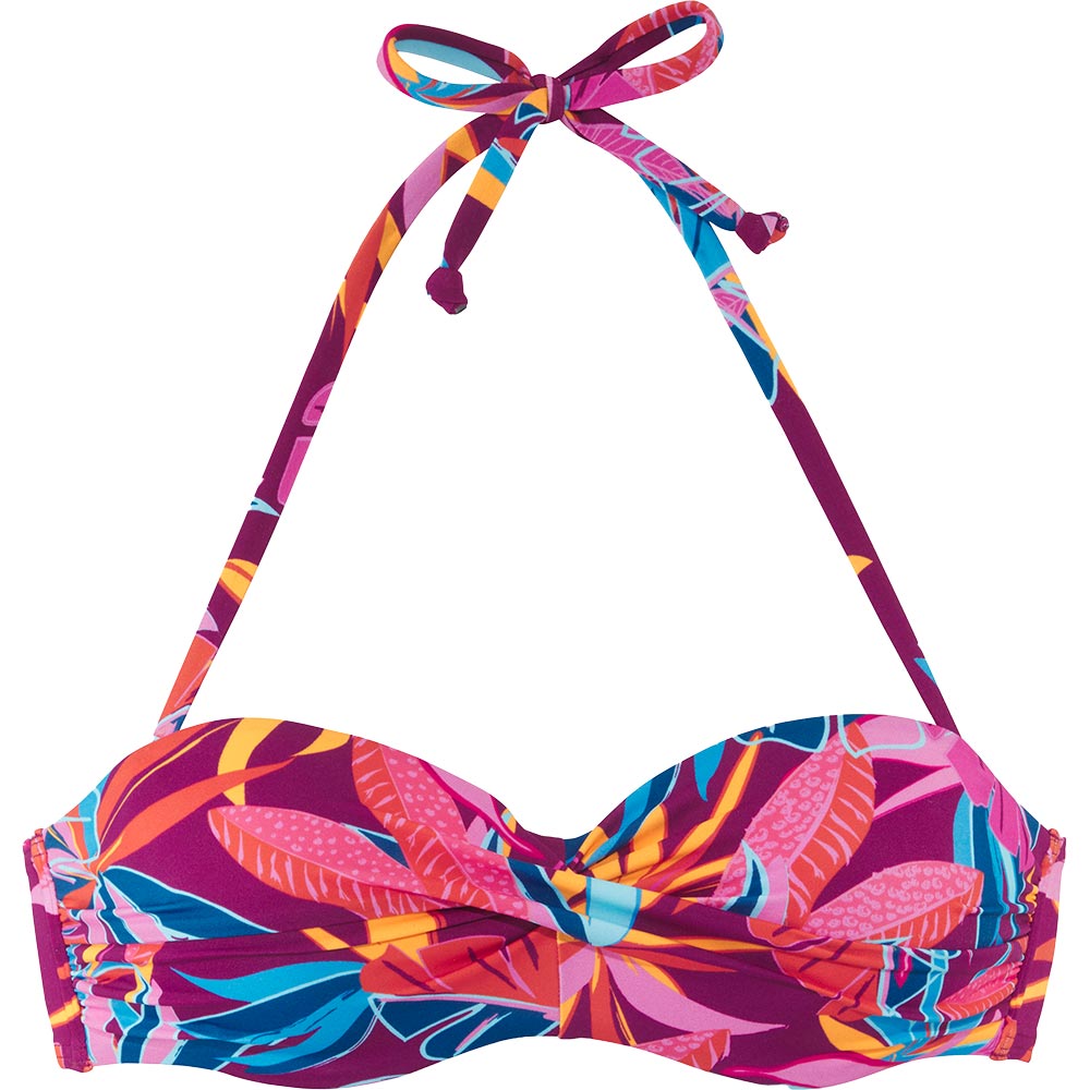 Lascana - Bügel Bandeau Top Damen berry print