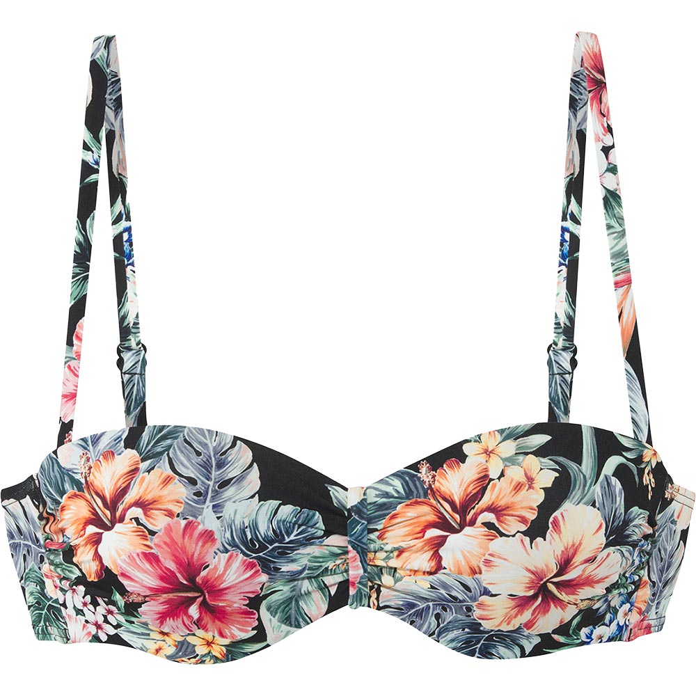 Lascana - Bügel Bandeau Top Damen black print