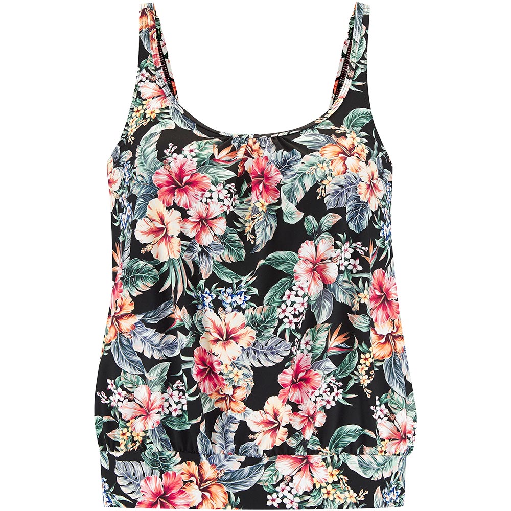 Lascana - Oversize Tankini Top Damen black print