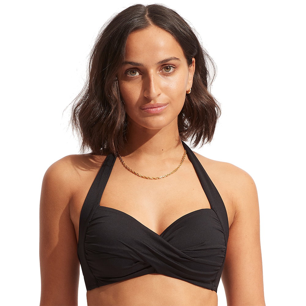 Seafolly - Seafolly Collective Twist Soft Cup Bikini Top Damen schwarz
