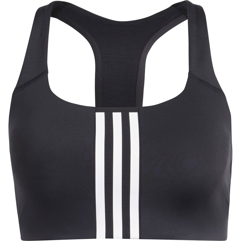 adidas - Powerimpact Training Medium-Support 3-Streifen Sport BH Damen schwarz