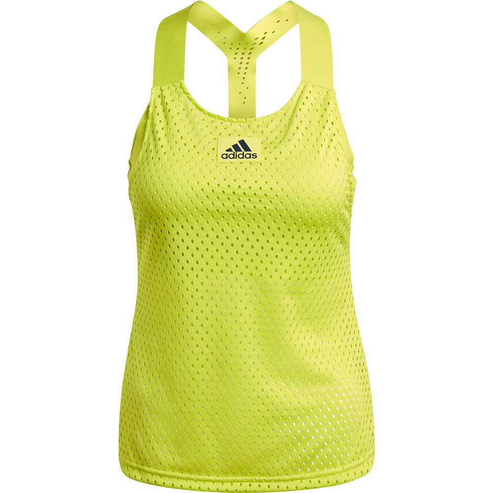 Adidas HEAT.RDY Primeblue Tennis Y-Tanktop Damen acid yellow crew navy