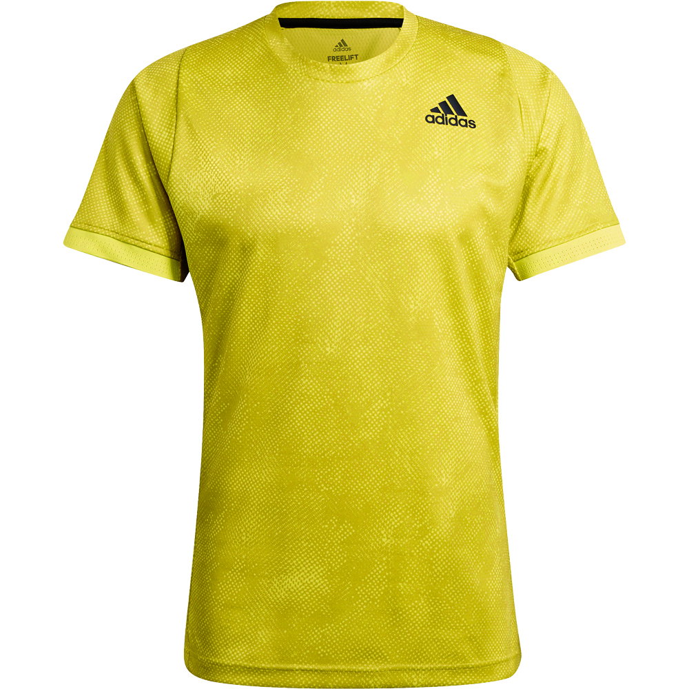 Adidas Freelift Printed Primeblue Tennis T-Shirt Herren acid yellow wild pine white