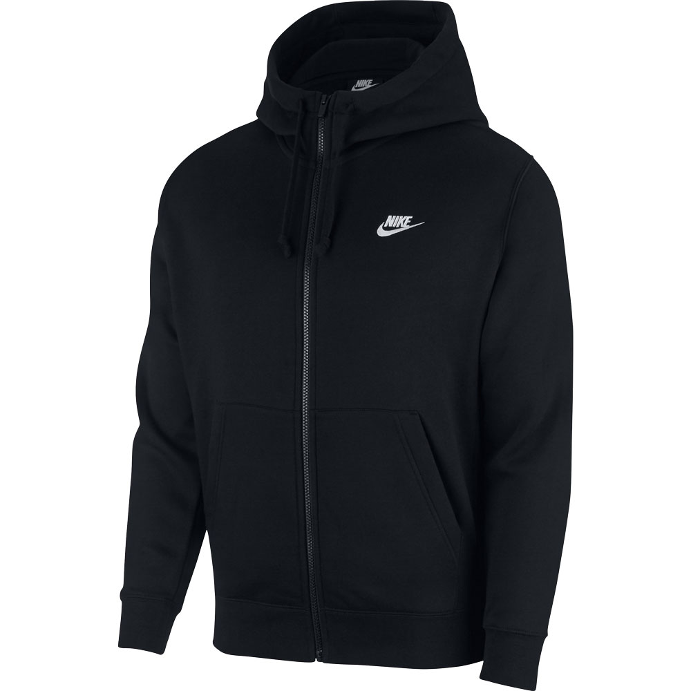Nike - Club Fleece Hoodie Herren schwarz weiß