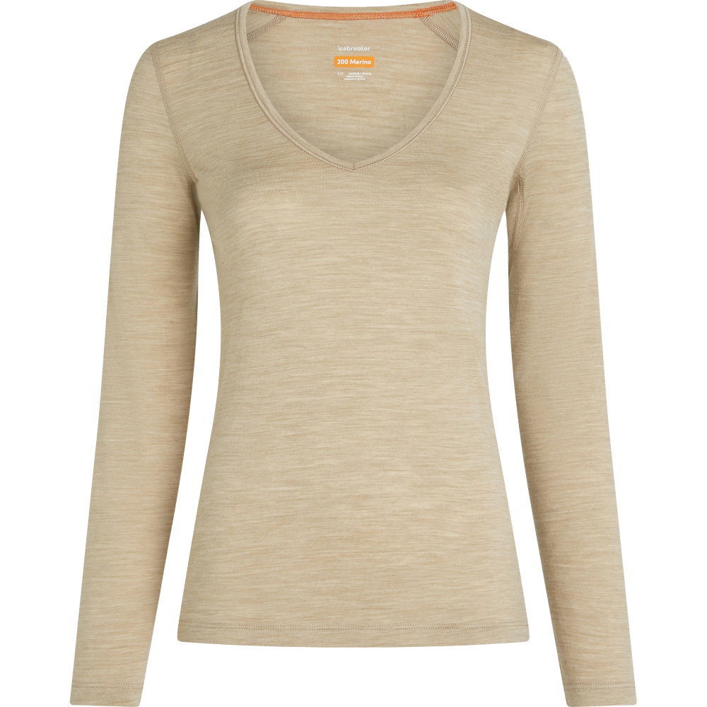 Icebreaker - Merino 200 Oasis Langarmshirt V-Ausschnitt Damen blau