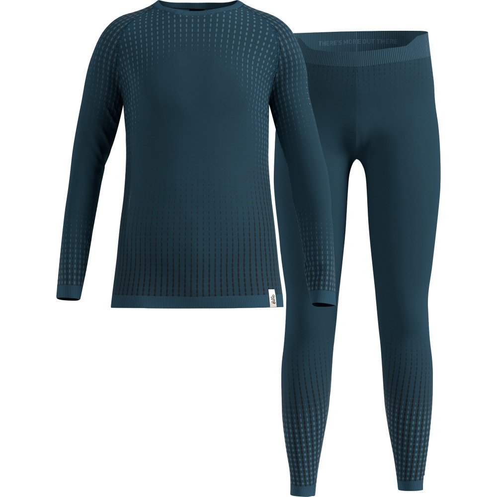 Odlo - Performance Warm Baselayer Set Kinder blau