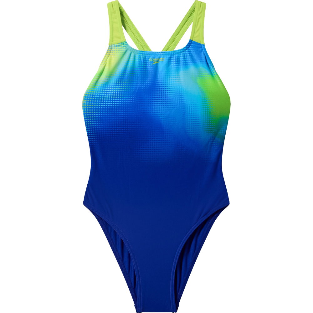Speedo - Eng Print Powerback Badeanzug Kinder blau