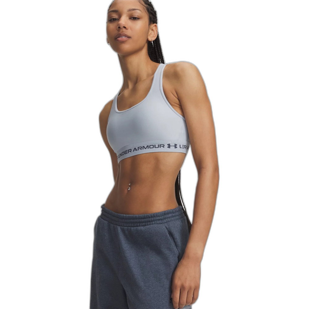 Under Armour - Crossback Mid Sport-BH Damen grau