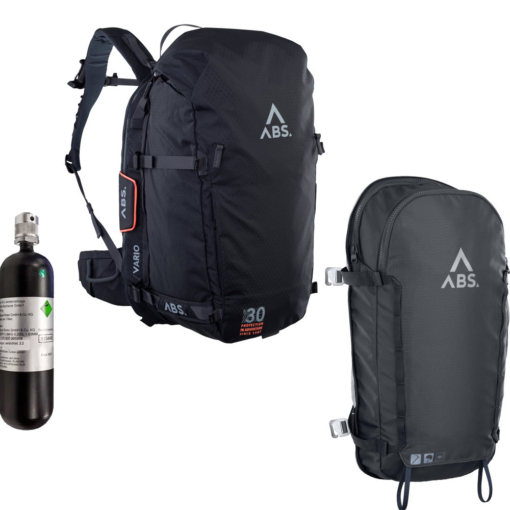 ABS - Vario Set Easy.Tech 30L Lawinenrucksack mit A.Light ZipOn 10L und EasyTech Cartridge Steel