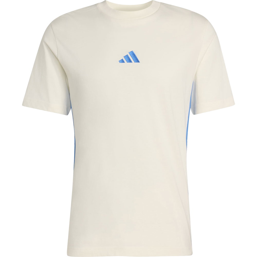 adidas - Essentials 3-Streifen Single Jersey T-Shirt Herren off white