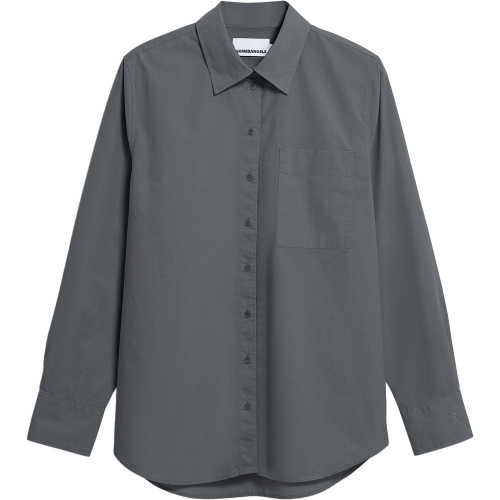 Armedangels - Loose Poplin Bluse Damen space steel