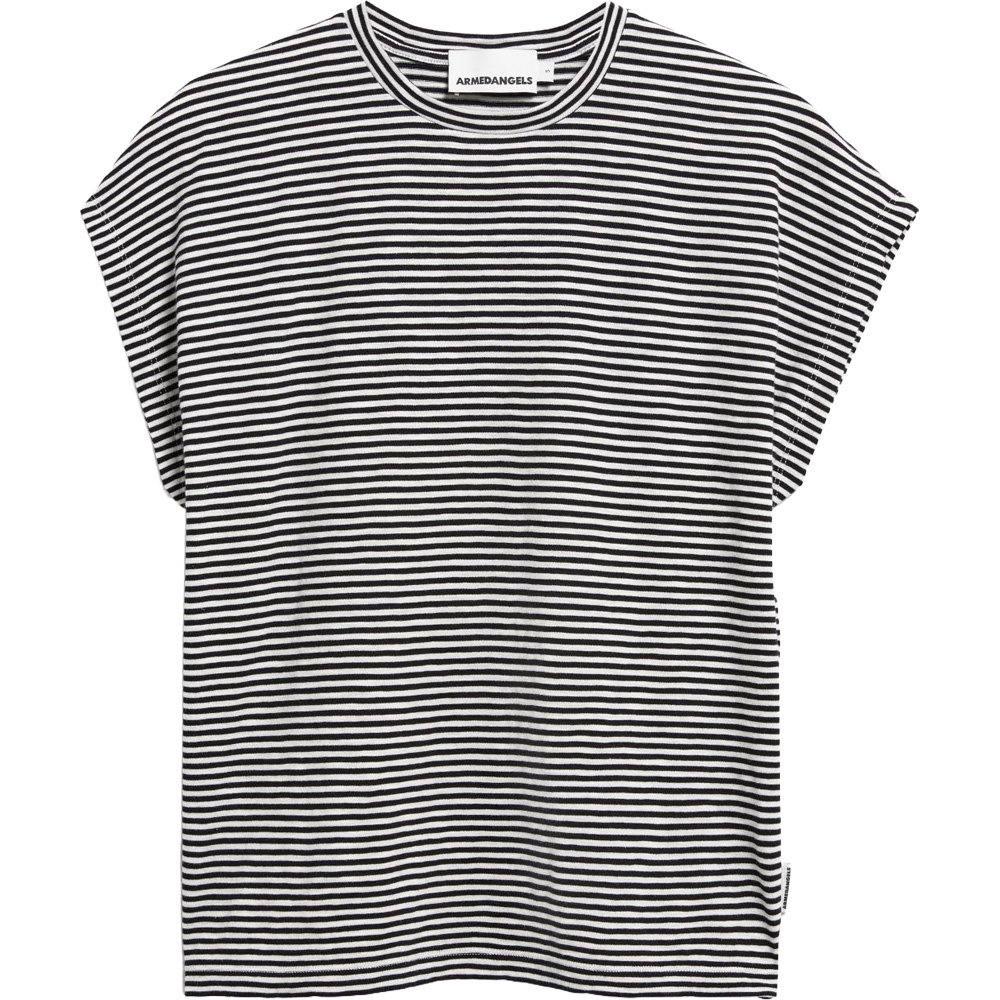 Armedangels - Slub Jersey Stripe T-Shirt Damen black oatmilk