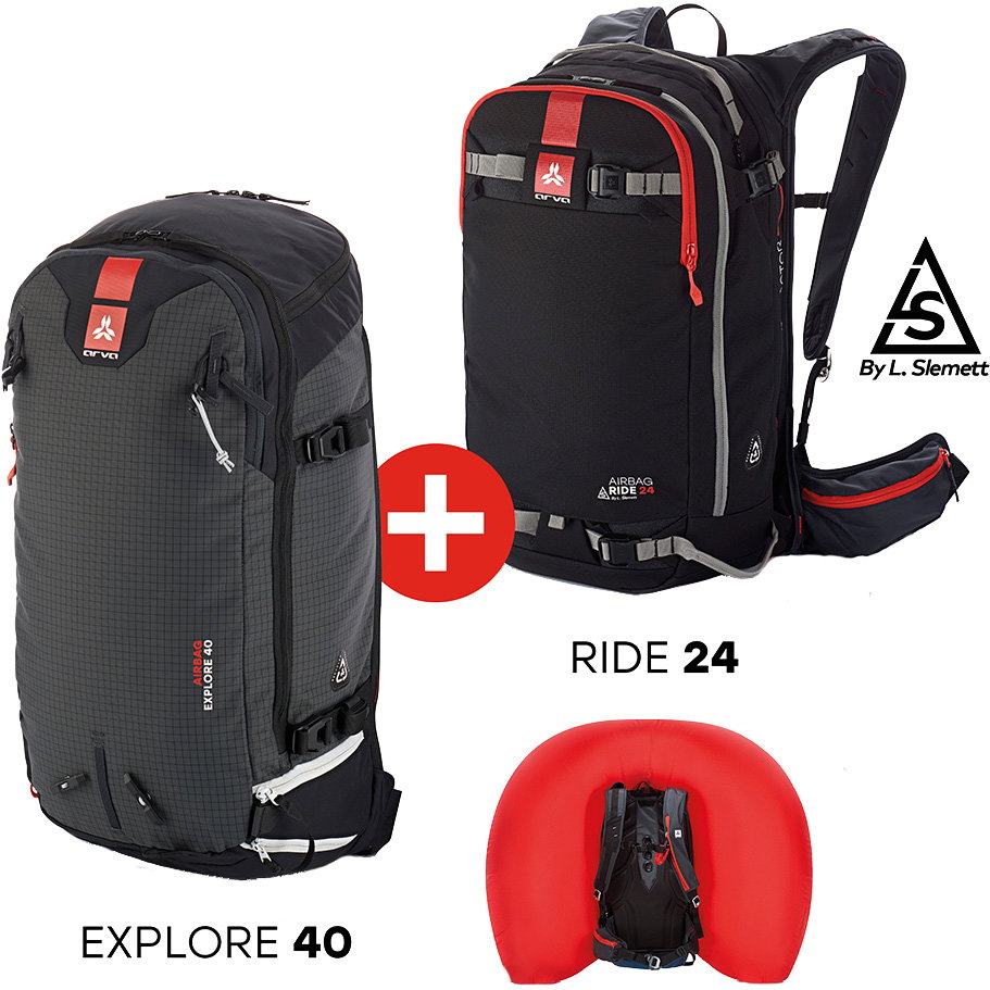 Arva - Airbag Switch Extreme Bundle mit Ride 24L Lawinenrucksack & Explore 40L Packsack