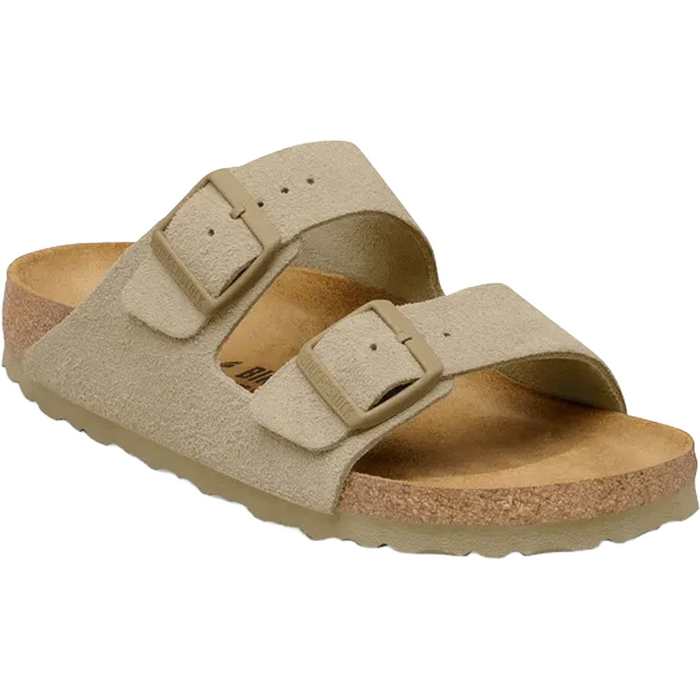 Birkenstock - Arizona Suede Leather Sandalen Damen faded khaki
