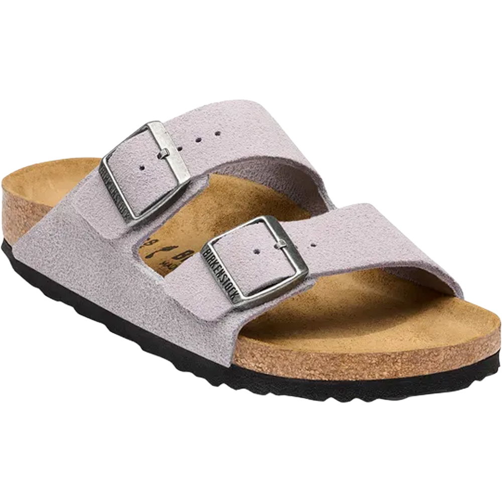 Birkenstock - Arizona Suede Leather Sandalen Damen lavender sky