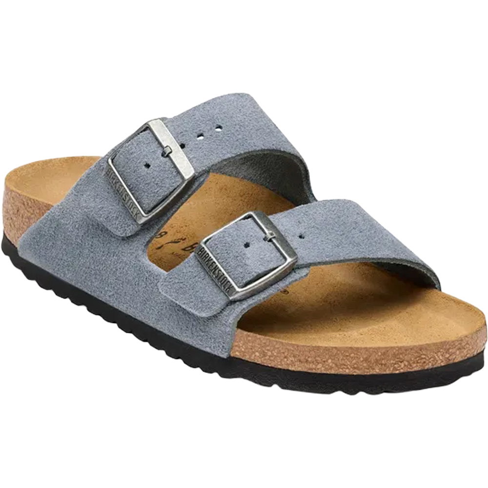 Birkenstock - Arizona Suede Leather Sandalen Damen stone blue