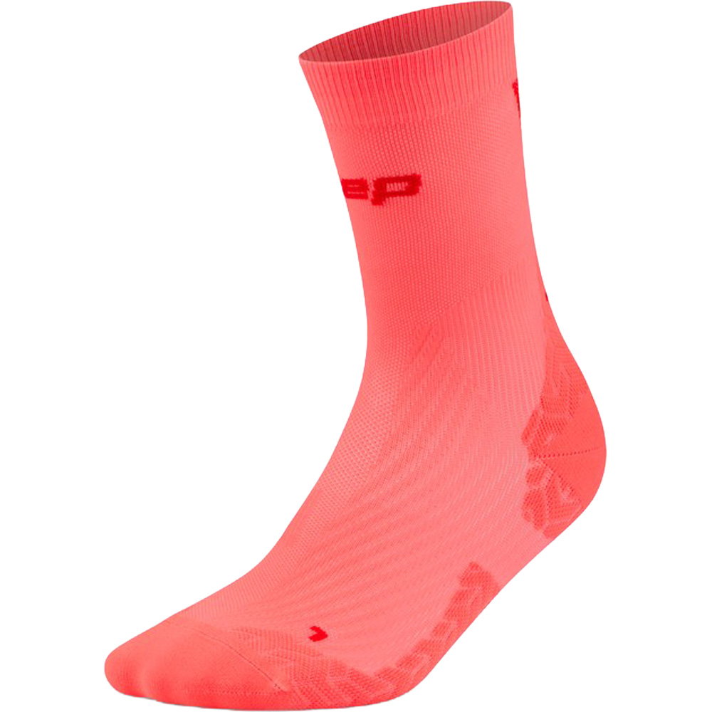 CEP - Core Run Ultralight Mid Cut Laufsocken Damen neon coral